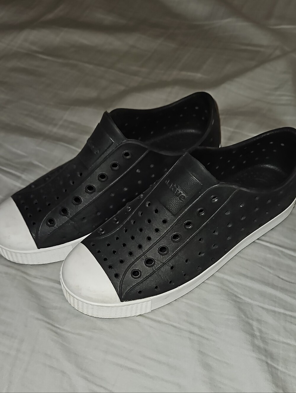 Native Shoes Kids Black Water Shoes with White Toe